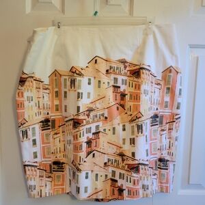 Lord & Taylor Multicolor Scenic Pencil Skirt